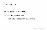 TSUNAMI WARNING : ALGORITHMS and MODERN IMPROVEMENTS