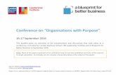 Conference on “Organisations with Purpose”
