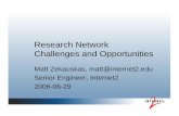 Research Network Challenges and Opportunities