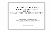 TRADITIONAL VEGETABLES 2011 PLANNING BUDGETS