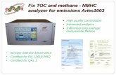 Fix TOC and methane - NMHC analyzer for emissions Aries1003