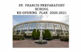 ST. FRANCIS PREPARATORY SCHOOL RE-OPENING PLAN 2020 …