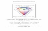 Elementary Teacher Education Handbook and Policy Manual