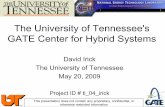 The University of Tennessee's GATE Center for Hybrid Systems