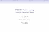 CPSC 540: Machine Learning