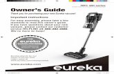 Cordless stick vacuum cleaner; household type Owner’s Guide
