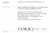 GAO-12-40, Higher Education and Disability: Improved ...