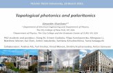 Topological photonics and polaritonics
