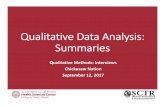 Qualitative Data Analysis: Summaries