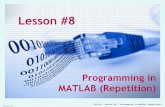 Programming in MATLAB (Repetition)