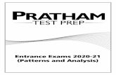 Entrance Exams 2020-21 (Patterns and Analysis)