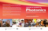 A WEALTH OF RESOURCES MASTER OF SCIENCE IN Photonics