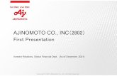 AJINOMOTO CO., INC（2802） FirstPresentation