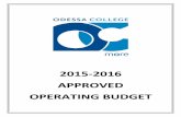 2015 2016 APPROVED OPERATING BUDGET