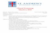 Choral Evensong March 4, 2018 - St. Andrew's Episcopal Church