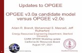 OPGEE v3.0a candidate model versus OPGEE v2