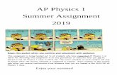 AP Physics 1 Summer Assignment 2019