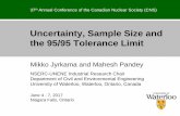 Uncertainty, Sample Size and the 95/95 Tolerance Limit