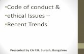 Code of conduct & ethical Issues – Recent Trends