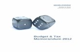 Budget & Tax Memorandum 2012 - Moore Shekha Mufti