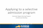 Applying to a selective admission program