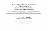 Using Stakeholder Processes in Environmental Decisionmaking
