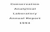 Conservation Analytical Laboratory Annual Report 1994