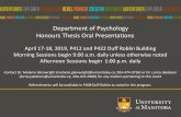 Department of Psychology Honours Thesis Oral Presentations