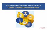 Funding opportunities on Horizon Europe Cluster 1: Health ...
