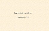 New books in Law Library September 2020