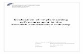 Evaluation of implementing e-Procurement in the Swedish ...