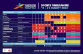 SPORTS PROGRAMME 11 – 21 AUGUST 2022