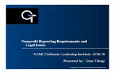 Nonprofit Reporting Requirements and Legal Issues