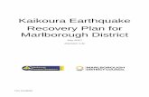 Kaikoura Earthquake Recovery Plan for Marlborough District