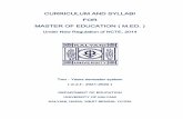 CURRICULUM AND SYLLABI FOR MASTER OF EDUCATION ( M.ED. )