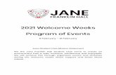 2021 Welcome Weeks Program of Events - Jane
