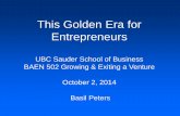 This Golden Era for Entrepreneurs - Basil Peters