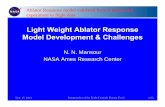 Light Weight Ablator Response Model Development & Challenges