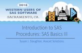 Introduction to SAS Procedures: SAS Basics III