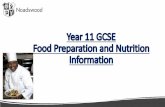 Year 11 GCSE Food Preparation and Nutrition Information