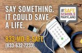 SAY SOMETHING. IT COULD SAVE A LIFE. - Maryland