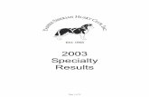 2003 Specialty Results - thomashuse.com