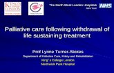 Palliative care following withdrawal of life sustaining ...