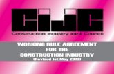 WORKING RULE AGREEMENT FOR THE CONSTRUCTION INDUSTRY