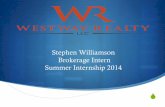 Stephen Williamson Brokerage Intern Summer Internship 2014