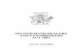 Second-hand Dealers and Pawnbrokers Act 2003