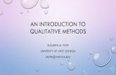 An Introduction to Qualitative Methods