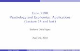 Econ 219B Psychology and Economics: Applications (Lecture ...