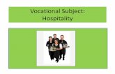 Vocational Subject: Hospitality