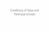 Condition of Nose and Paranasal sinuses